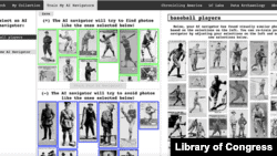 Una captura de pantalla de la nueva herramienta del Navegador de Periódicos muestra una búsqueda de imágenes para 