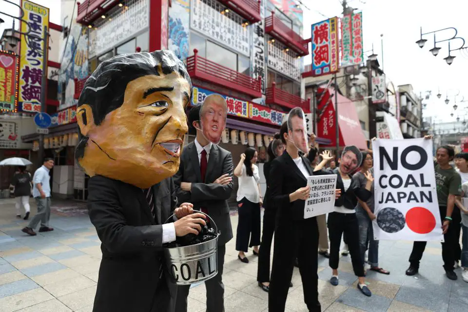 Junio de 2019: protestas en Osaka, Japón, fuera de las reuniones del G20, en contra de la postura de los líderes de Japón, EE.UU., Francia y Canadá sobre el cambio climático.