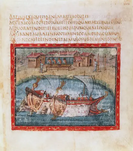 Dos barcos de vela, de la Eneida de Virgilio.