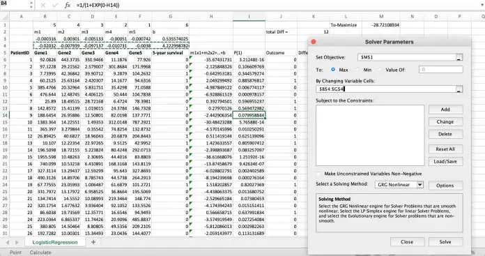 aprendizaje de la máquina de resolver excel