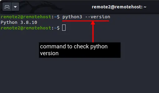 Comprobación de la versión instalada de Python