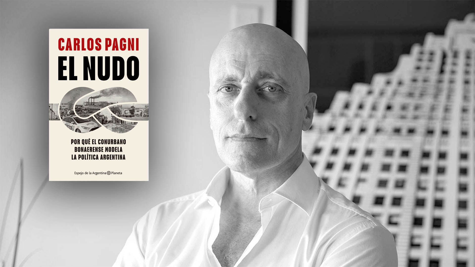 El escritor y periodista Carlos Pagni acaba en la Feria del Libro de Buenos Aires 2023 su último libro, "el nudo"una investigación sobre el rol del conurbano bonaerense en la política argentina. 