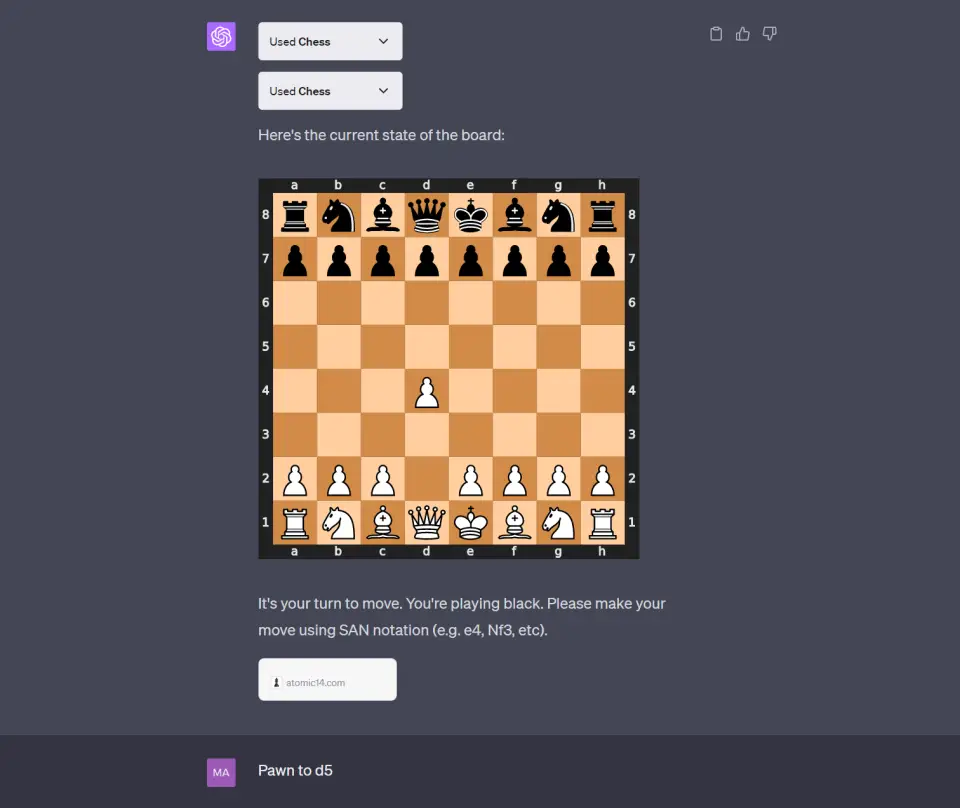 Complemento de ajedrez ChatGPT