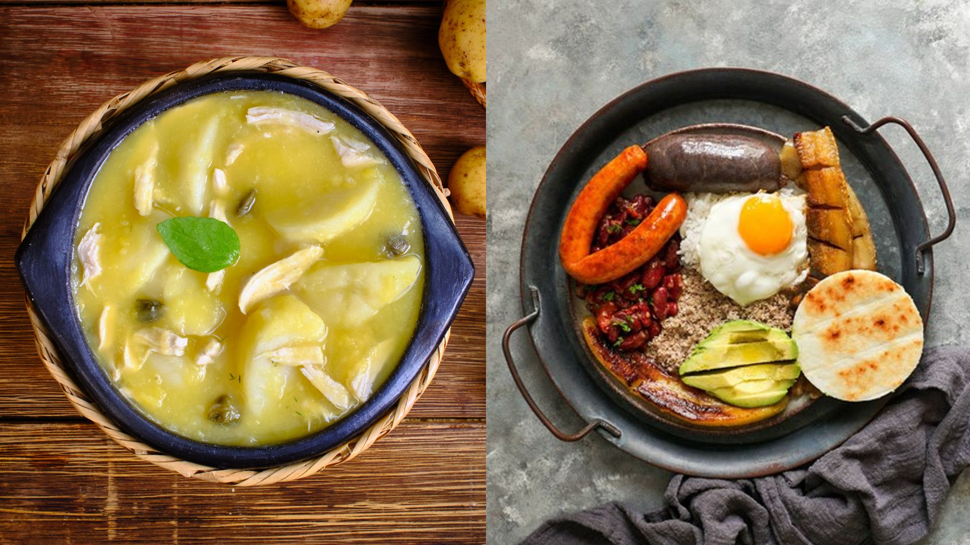 El ChatGPT se decantó por estos dos platos como los más representativos de la gastronomía colombiana.  Infobae/Archivo.
